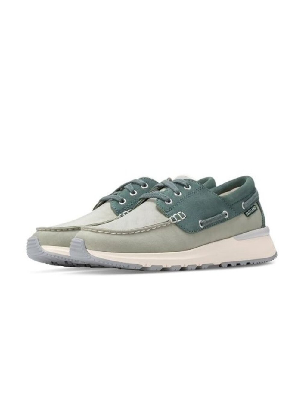 Eastland Womens Leap Trainer Sage Leather Canvas Boat Shoes Size 6.5 NEW